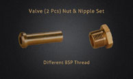 Valve (2Pcs) Nut & Nipple Set